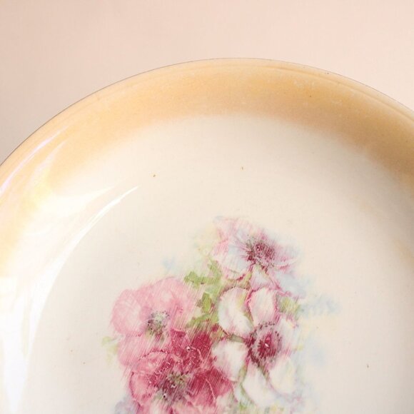 Vintage 1940s 1950s Serving Bowl, Porcelain Decorative Wild Flower Painted China - Picture 10 of 10
